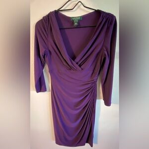 ☘️Lauren Ralph Lauren ruched dress, purple, size 2
